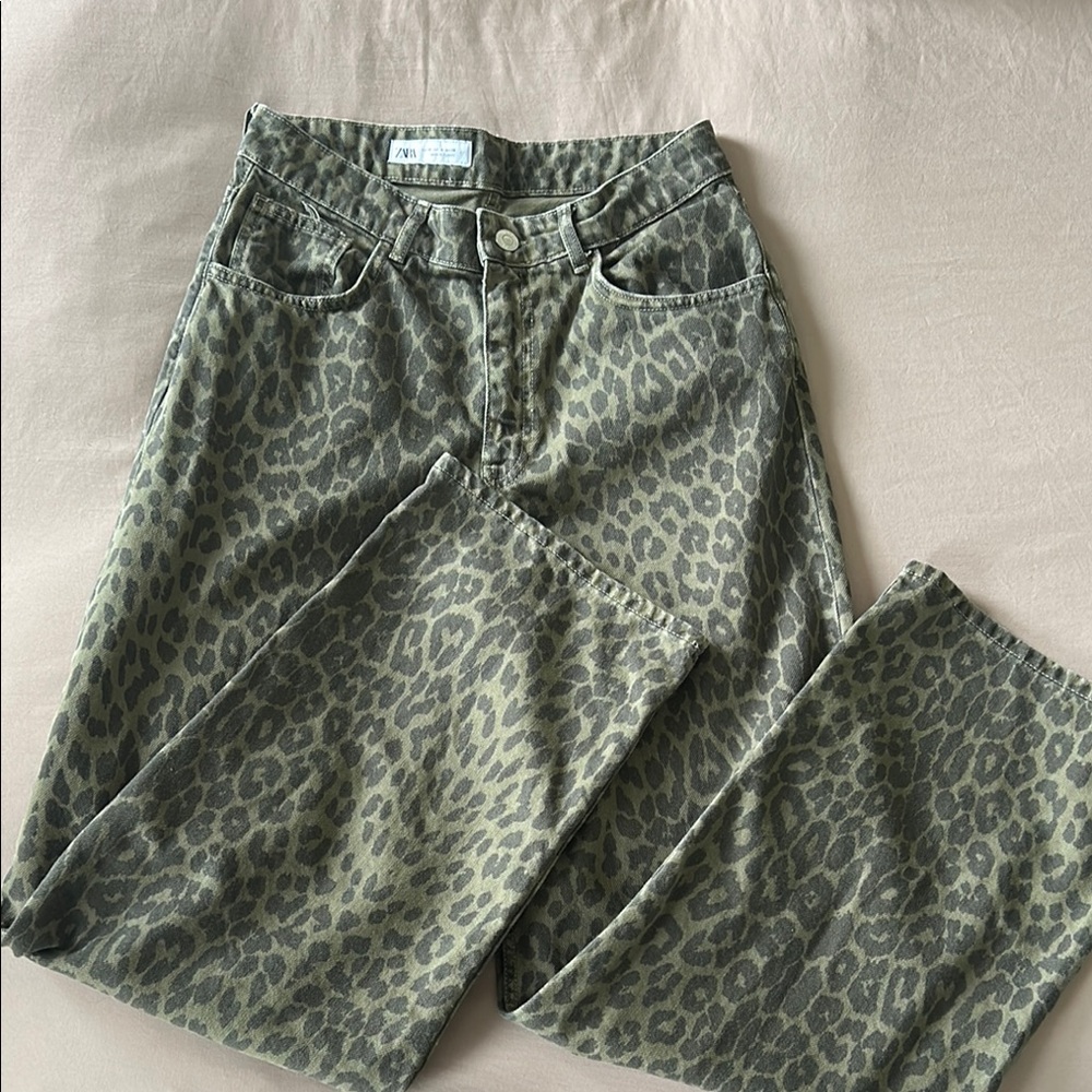 Zara Animal Print Jeans